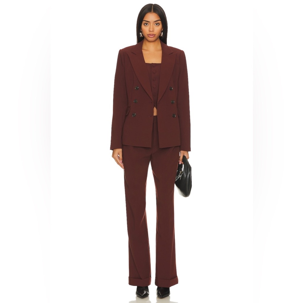 Paige Aracelli Pants in Mahogany Size 8 Pleated High Rise‎